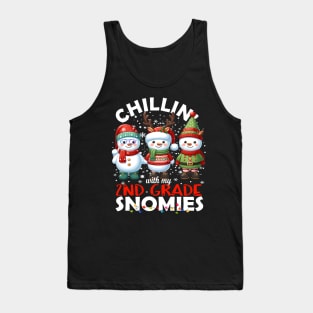 Chillin' With My 2nd Grade Snowmies Teacher Christmas Gift Tank Top